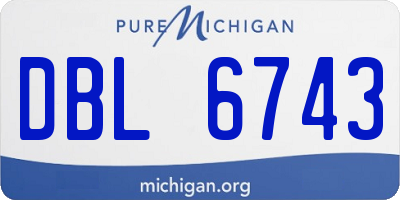 MI license plate DBL6743