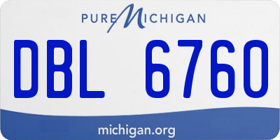 MI license plate DBL6760