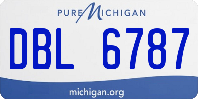 MI license plate DBL6787