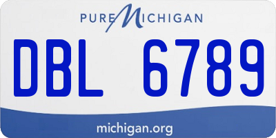 MI license plate DBL6789