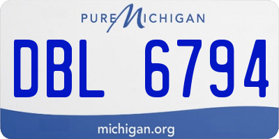 MI license plate DBL6794