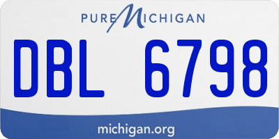 MI license plate DBL6798