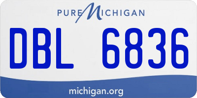 MI license plate DBL6836