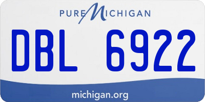 MI license plate DBL6922