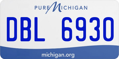 MI license plate DBL6930