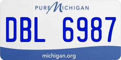 MI license plate DBL6987