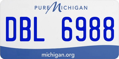 MI license plate DBL6988
