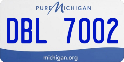 MI license plate DBL7002