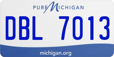 MI license plate DBL7013