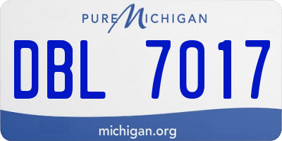 MI license plate DBL7017