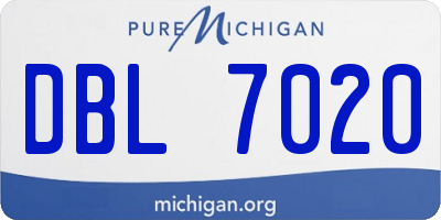 MI license plate DBL7020