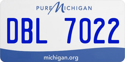 MI license plate DBL7022