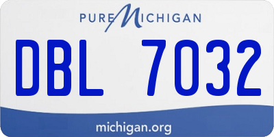MI license plate DBL7032