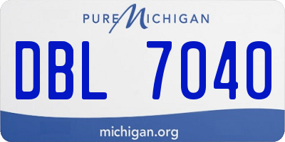 MI license plate DBL7040