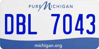 MI license plate DBL7043