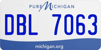 MI license plate DBL7063