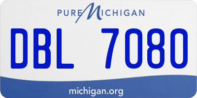 MI license plate DBL7080