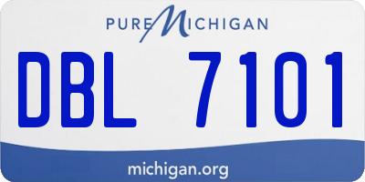 MI license plate DBL7101