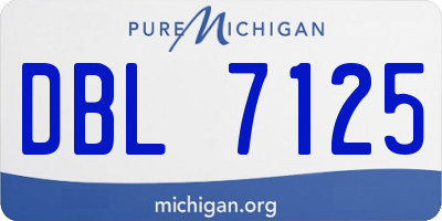 MI license plate DBL7125