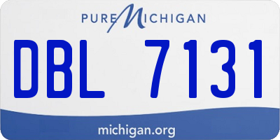MI license plate DBL7131