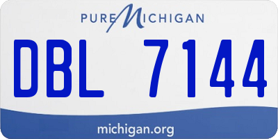 MI license plate DBL7144