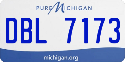 MI license plate DBL7173