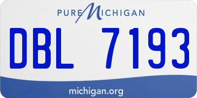 MI license plate DBL7193