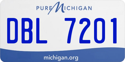 MI license plate DBL7201