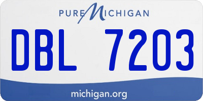 MI license plate DBL7203