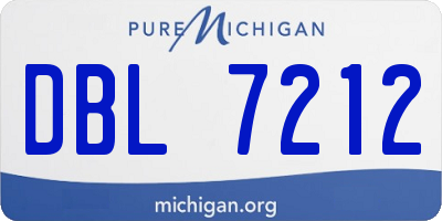MI license plate DBL7212