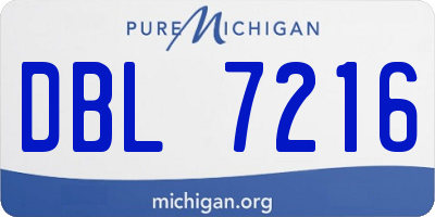 MI license plate DBL7216