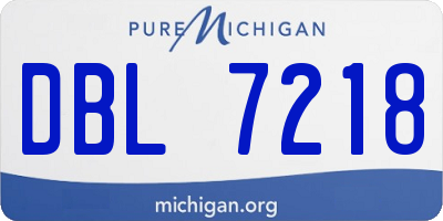 MI license plate DBL7218