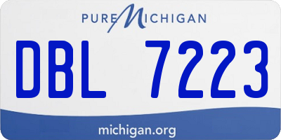 MI license plate DBL7223
