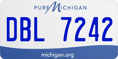 MI license plate DBL7242