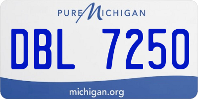 MI license plate DBL7250