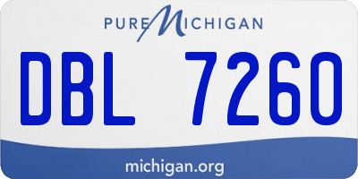 MI license plate DBL7260