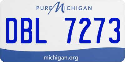 MI license plate DBL7273