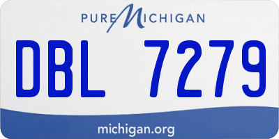 MI license plate DBL7279