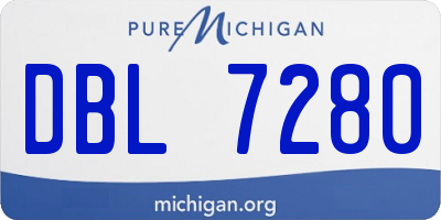 MI license plate DBL7280