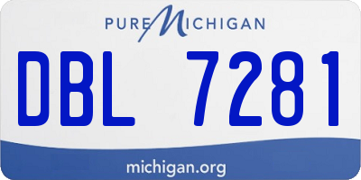 MI license plate DBL7281