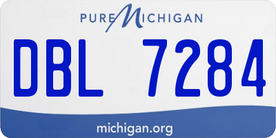 MI license plate DBL7284
