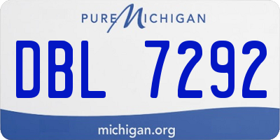 MI license plate DBL7292