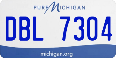 MI license plate DBL7304