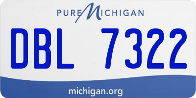 MI license plate DBL7322