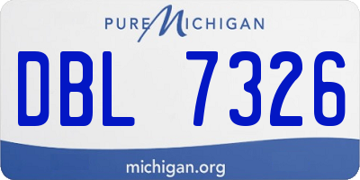 MI license plate DBL7326