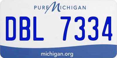 MI license plate DBL7334