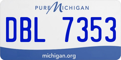 MI license plate DBL7353