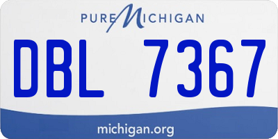 MI license plate DBL7367