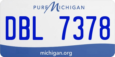 MI license plate DBL7378