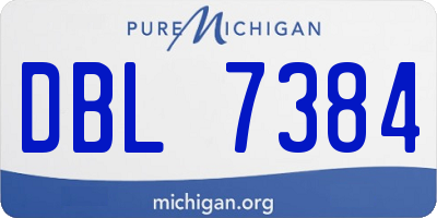 MI license plate DBL7384